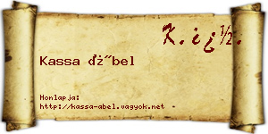 Kassa Ábel névjegykártya
